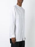 oversized collarless shirt