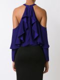 ruffled cold shoulder blouse 