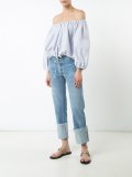 off-shoulders striped blouse