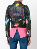 multi-prints biker jacket