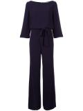 boat neck belted jumpsuit