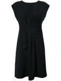belted draped dress