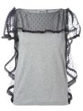 ruffled sheer detailing blouse