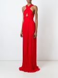crossed open back long dress