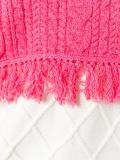 mixed cable knit fringed jumper