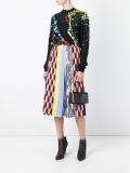 stripe detail flap clutch