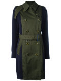 contrast sleeve trench coat
