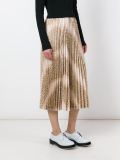 snakeskin effect pleated skirt