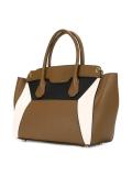 contrast panel tote bag