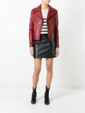 zipped biker jacket