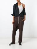 drawstring drop-crotch tapered trousers