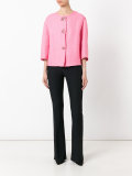 floral buttons tweed jacket 