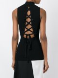 lace-up back tank top
