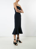 draped hem strapless dress