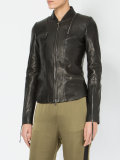 zip detail leather jacket