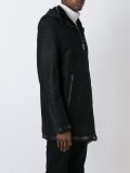 zipped shearling coat 