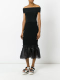 ruffle hem pencil skirt