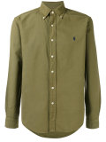 embroidered logo button-down shirt