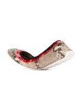 snakeskin effect ballerinas