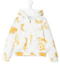 zip-up hooded sweatshirt