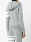 striped detail zipped hoodie