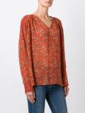 printed V-neck blouse