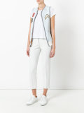 embroidered denim waistcoat 