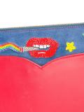 smoking lips beaded clutch