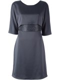 beaded waist satin dress