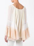 colour block drawstring blouse
