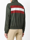 striped panel bomber jacket