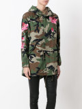 embroidered hooded parka