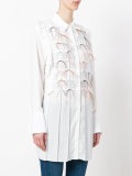 bow applique mini shirt dress