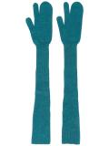 long knitted gloves