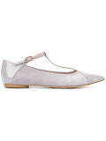 T-bar pointed ballerinas