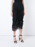 lace trim drawstring skirt 