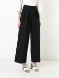 pleated high-waisted trousers