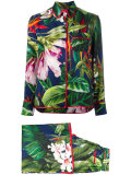 printed wide leg suit 