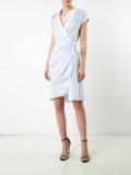 striped wrap dress