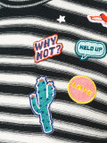 patches striped jumper