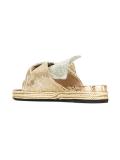 oversized bow metallic sandals