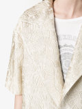 brocade short sleeve coat