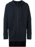 cut detailing zipped hoodie