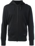 logo print zipped hoodie