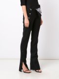 buttoned laterals straight trousers