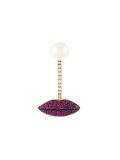 'Lips piercing'红宝石与钻石耳环