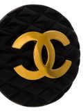 绗缝‘CC’标志夹扣式耳环