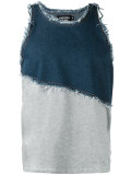 frayed denim tank