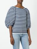 puffed thee-quarter sleeves blouse