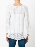 drawstring neck knitted blouse